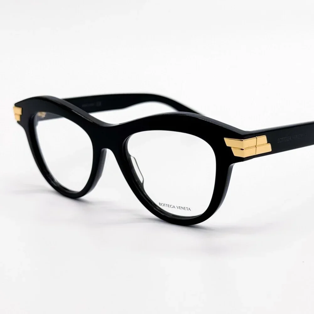 NEW BOTTEGA VENETA EYEGLASSES BV1105O 001 CAT EYE BLACK WOMEN EYEWEAR